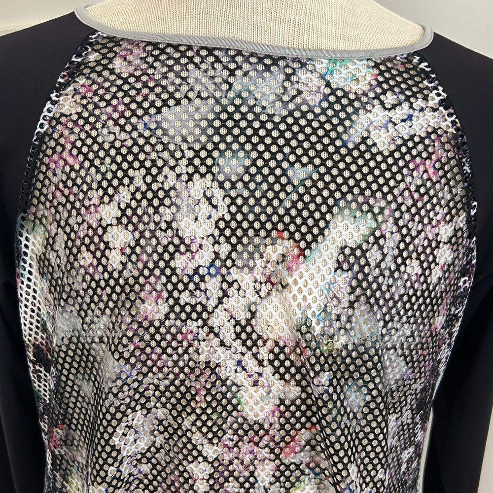 Black Mesh Multi Colored Workout Long Sleeve - image 2